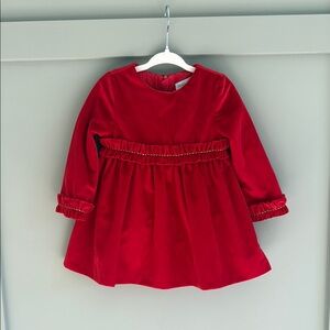 Red Velvet Long Sleeve Dress